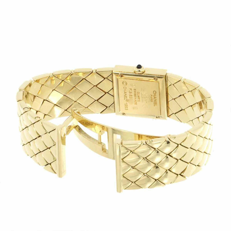 香奈兒 Matelasse H0008 女士腕錶,黑色,18K 黃金,實心金石英機芯-4