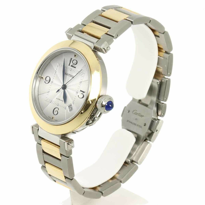 卡地亞 Pasha de 41mm W2PA0009 男士腕錶,銀色,18K 白金,自動上鍊-2