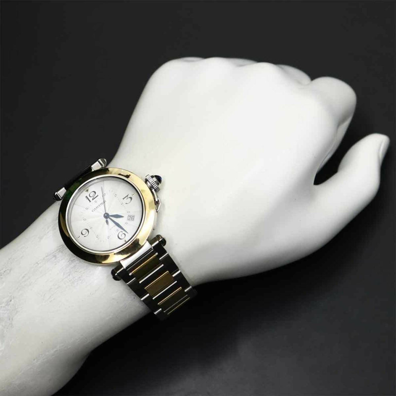 卡地亞 Pasha de 41mm W2PA0009 男士腕錶,銀色,18K 白金,自動上鍊-3