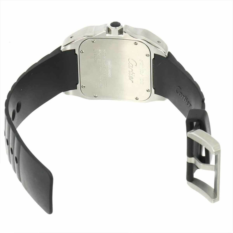 卡地亞 Santos 100 LM W20121U2 男士銀色自動腕錶-4