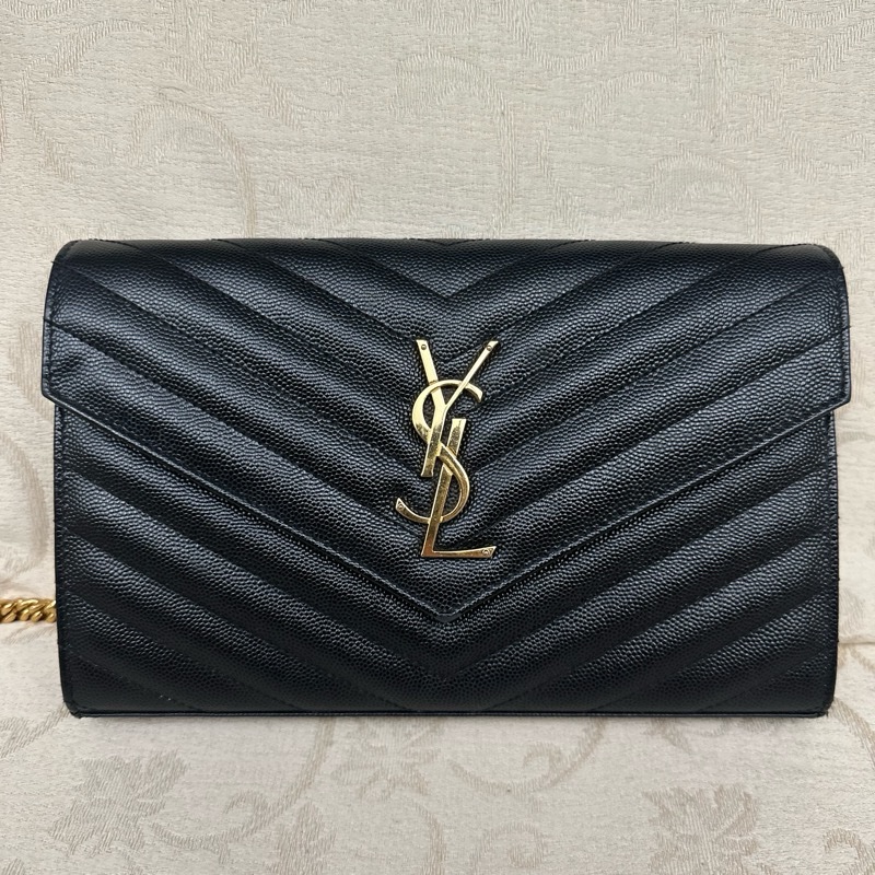 (非常新) YSL CASSANDRE小羊皮鏈條錢包-3