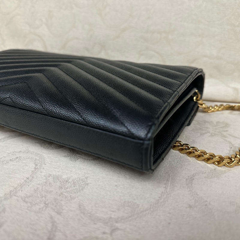 (非常新) YSL CASSANDRE小羊皮鏈條錢包-8