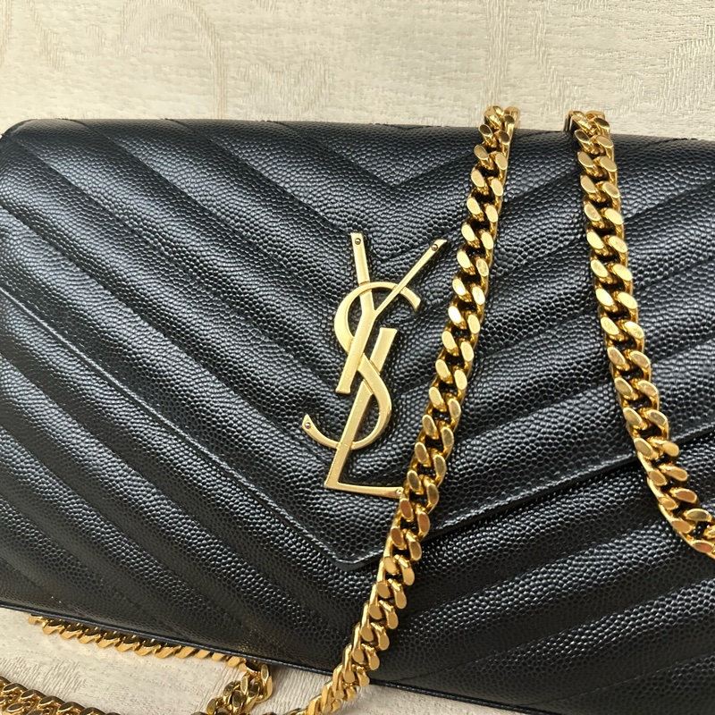 (非常新) YSL CASSANDRE小羊皮鏈條錢包-10