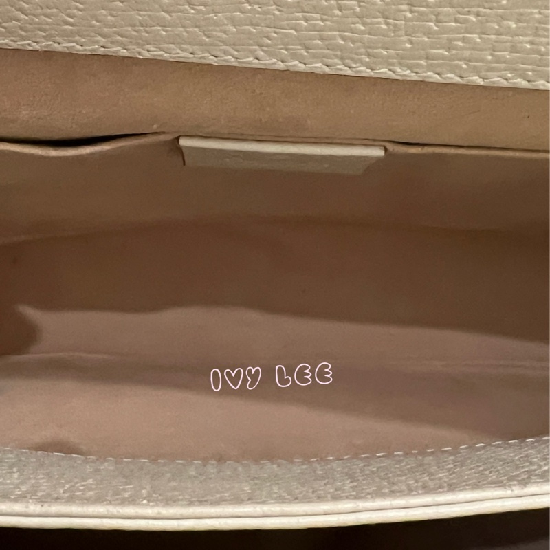 GUCCI 古馳 503877 經典Ophidia系列GG LOGO織帶皮革磁釦 斜背包 鏈條包 白 正品 二手精品-9