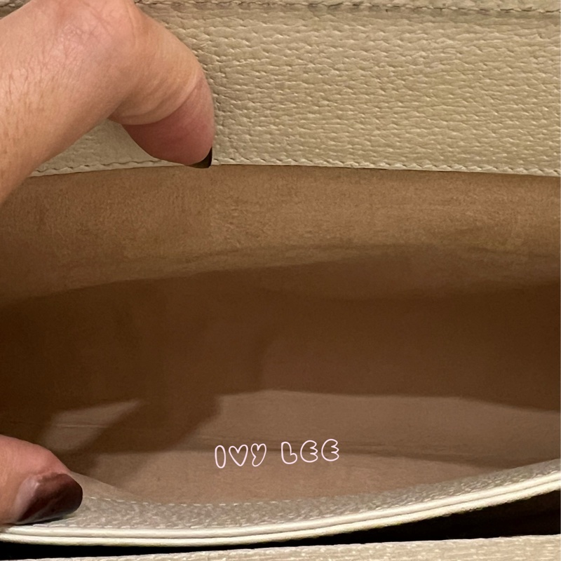 GUCCI 古馳 503877 經典Ophidia系列GG LOGO織帶皮革磁釦 斜背包 鏈條包 白 正品 二手精品-12