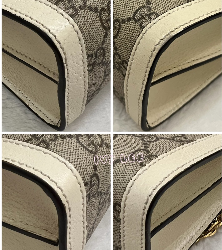 GUCCI 古馳 503877 經典Ophidia系列GG LOGO織帶皮革磁釦 斜背包 鏈條包 白 正品 二手精品-16