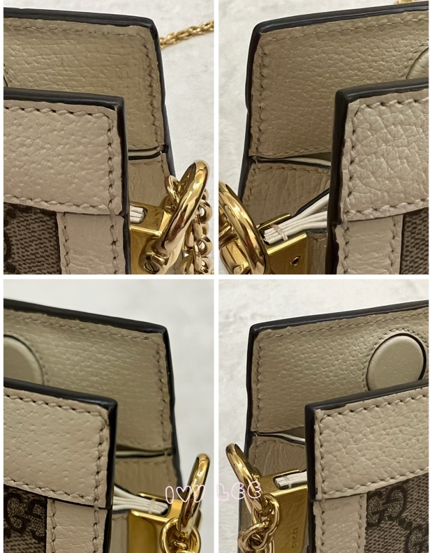 GUCCI 古馳 503877 經典Ophidia系列GG LOGO織帶皮革磁釦 斜背包 鏈條包 白 正品 二手精品-17