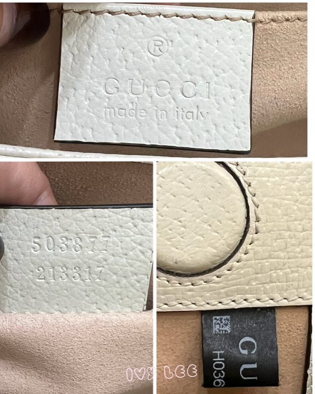 GUCCI 古馳 503877 經典Ophidia系列GG LOGO織帶皮革磁釦 斜背包 鏈條包 白 正品 二手精品-20