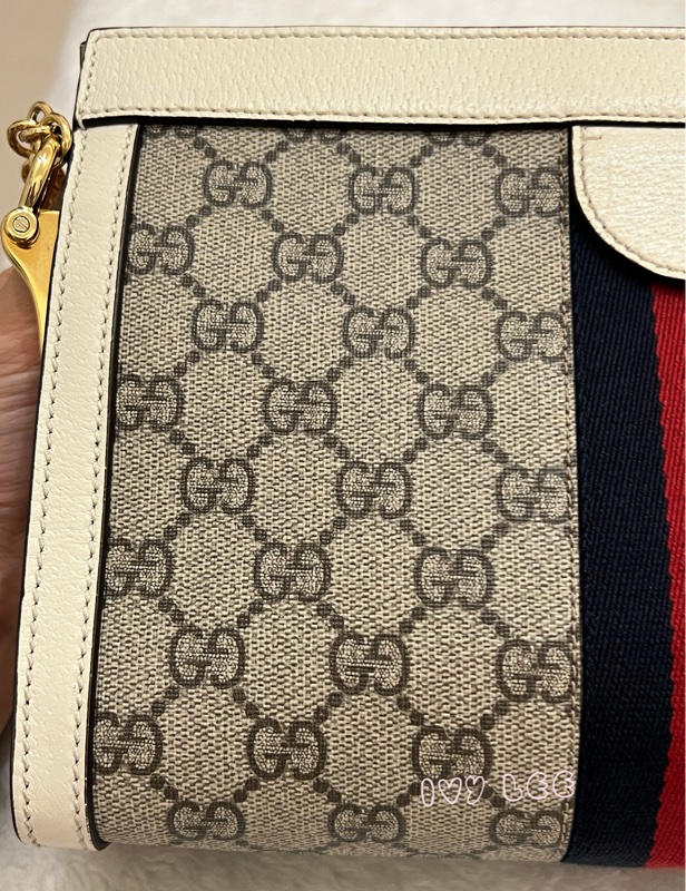 GUCCI 古馳 503877 經典Ophidia系列GG LOGO織帶皮革磁釦 斜背包 鏈條包 白 正品 二手精品-22