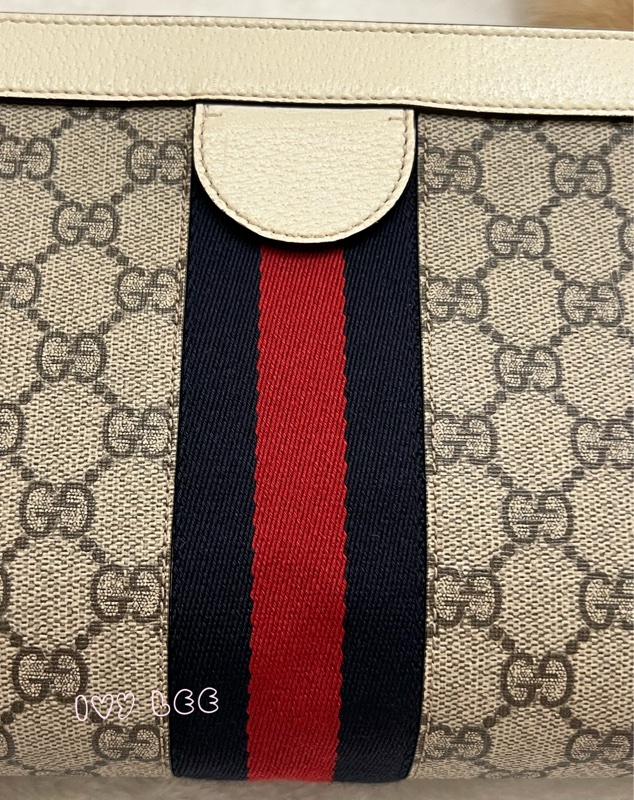 GUCCI 古馳 503877 經典Ophidia系列GG LOGO織帶皮革磁釦 斜背包 鏈條包 白 正品 二手精品-23