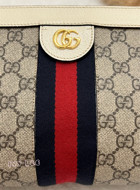 GUCCI 古馳 503877 經典Ophidia系列GG LOGO織帶皮革磁釦 斜背包 鏈條包 白 正品 二手精品-26