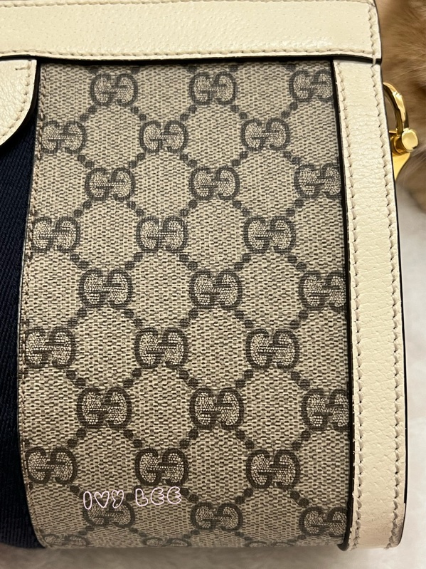 GUCCI 古馳 503877 經典Ophidia系列GG LOGO織帶皮革磁釦 斜背包 鏈條包 白 正品 二手精品-27