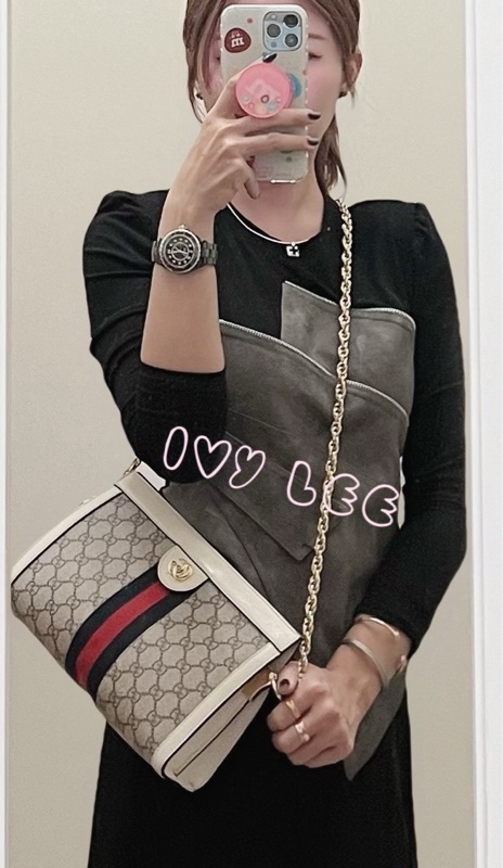 GUCCI 古馳 503877 經典Ophidia系列GG LOGO織帶皮革磁釦 斜背包 鏈條包 白 正品 二手精品-31