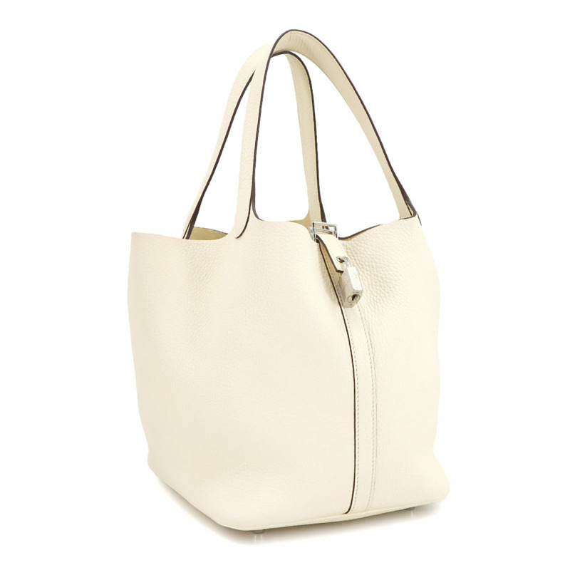 Hermes Hermès Picotin Lock MM 手提包,採用 Taurillon Clemence 皮革,並飾有 Nata Z 印章和銀色五金配件。-2