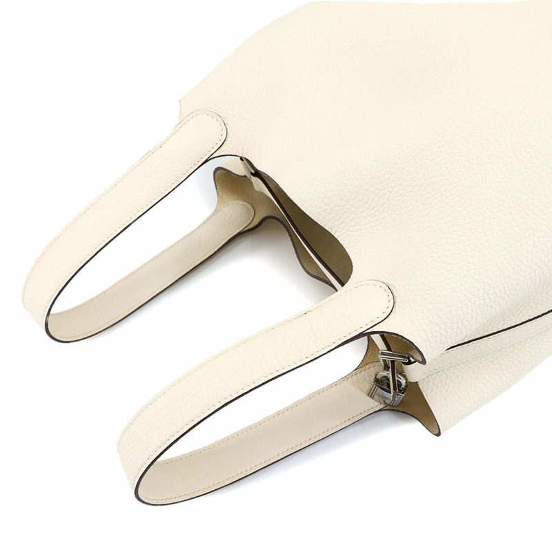 Hermes Hermès Picotin Lock MM 手提包,採用 Taurillon Clemence 皮革,並飾有 Nata Z 印章和銀色五金配件。-4