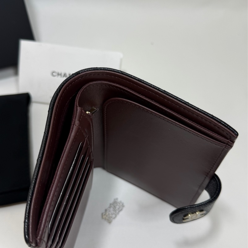 Chanel 新款護照中夾 黑金-3