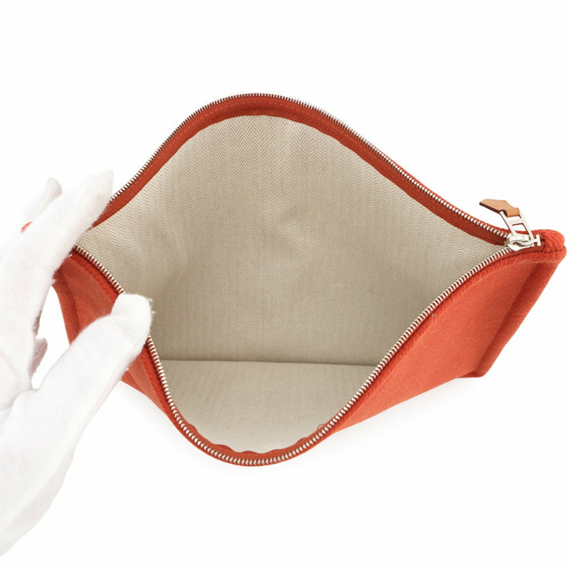 愛馬仕平底手拿包 H Natte GM Tomet 羊毛-3