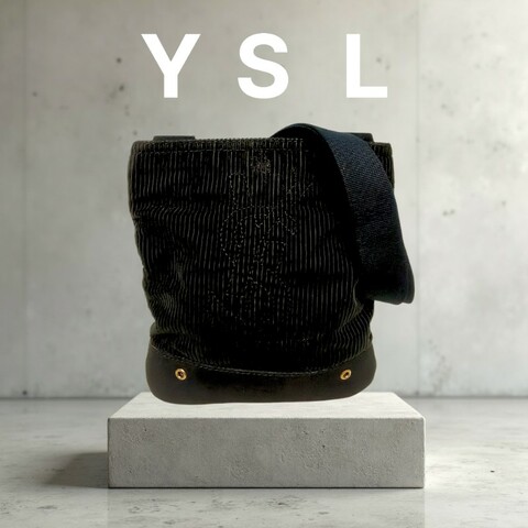 🔥年終狂降🔥【限時降價只到12/31（原9,800）】㊣✨YSL✨聖羅蘭 黑色 燈芯絨 異材質 肩背包 斜背包/二手精品/保證正品🌳二手樹屋🌳