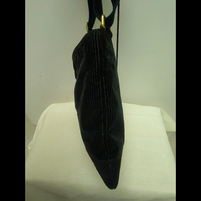 ㊣✨YSL✨聖羅蘭 黑色 燈芯絨 異材質 肩背包 斜背包/二手精品/保證正品🌳二手樹屋🌳-2