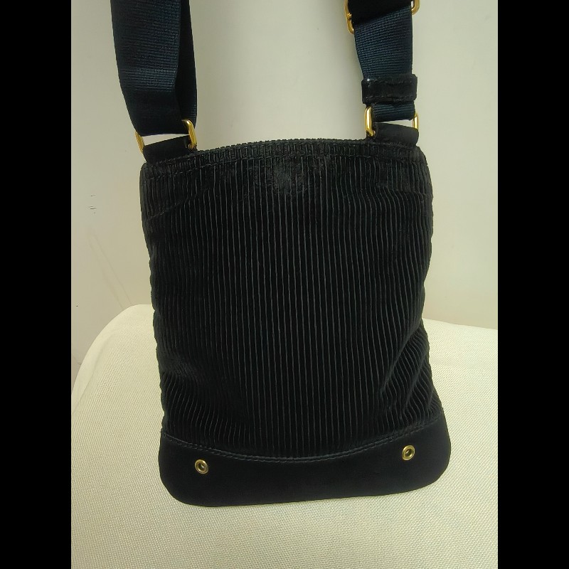 ㊣✨YSL✨聖羅蘭 黑色 燈芯絨 異材質 肩背包 斜背包/二手精品/保證正品🌳二手樹屋🌳-3