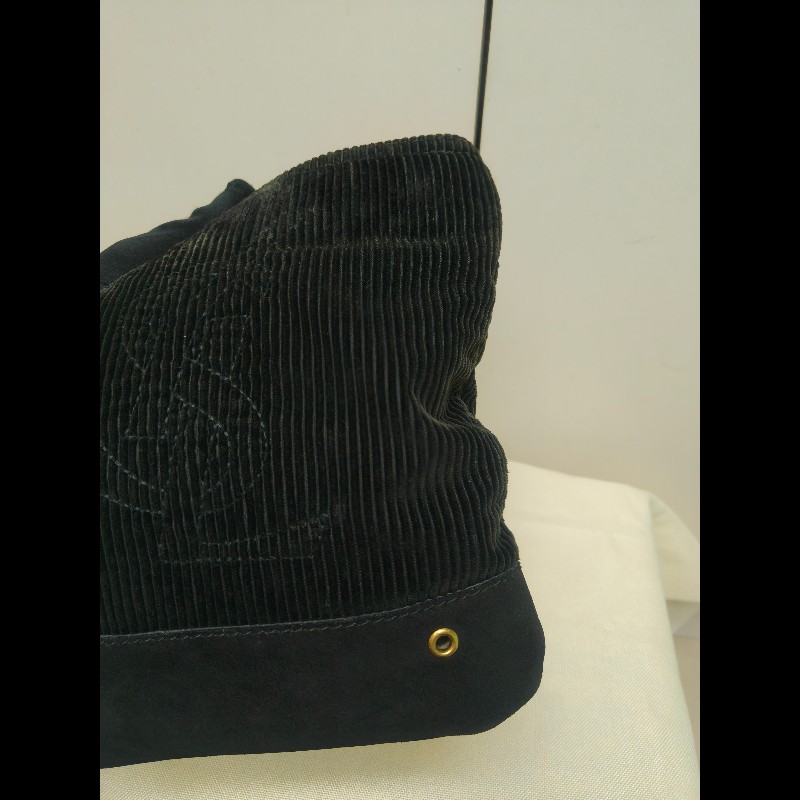 ㊣✨YSL✨聖羅蘭 黑色 燈芯絨 異材質 肩背包 斜背包/二手精品/保證正品🌳二手樹屋🌳-11