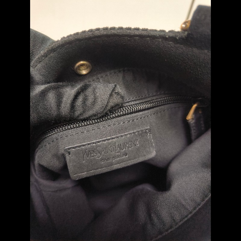 ㊣✨YSL✨聖羅蘭 黑色 燈芯絨 異材質 肩背包 斜背包/二手精品/保證正品🌳二手樹屋🌳-30