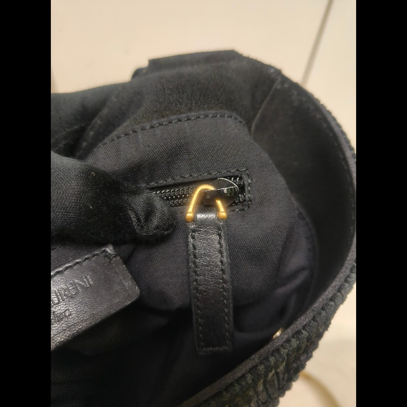 ㊣✨YSL✨聖羅蘭 黑色 燈芯絨 異材質 肩背包 斜背包/二手精品/保證正品🌳二手樹屋🌳-31