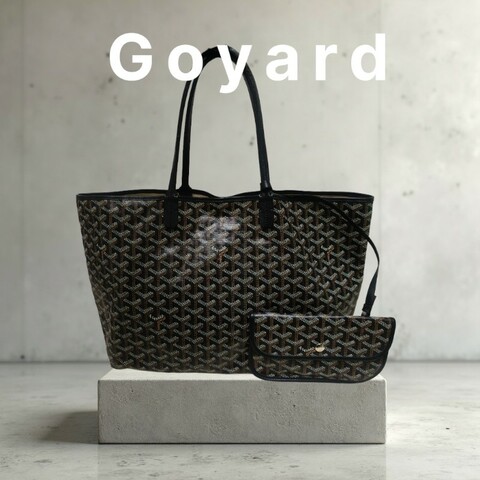 🔥年終狂降🔥【限時降價只到12/31（原63,800）】㊣✨Goyard✨高雅德 狗牙 Saint Louis PM 黑色 花布 中號 托特包 手提包 通勤包 媽媽包/二手精品/保證正品🌳二手樹屋🌳