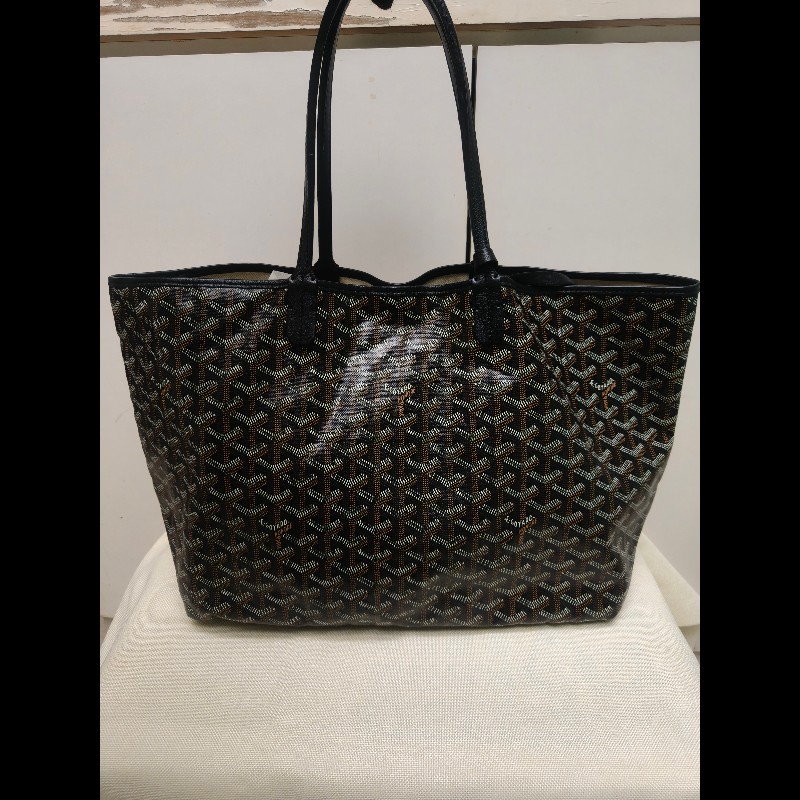 🔥年終狂降🔥【限時降價只到12/31(原63,800)】㊣✨Goyard✨高雅德 狗牙 Saint Louis PM 黑色 花布 托特包 手提包 通勤包 媽媽包/二手精品/保證正品🌳二手樹屋🌳-1