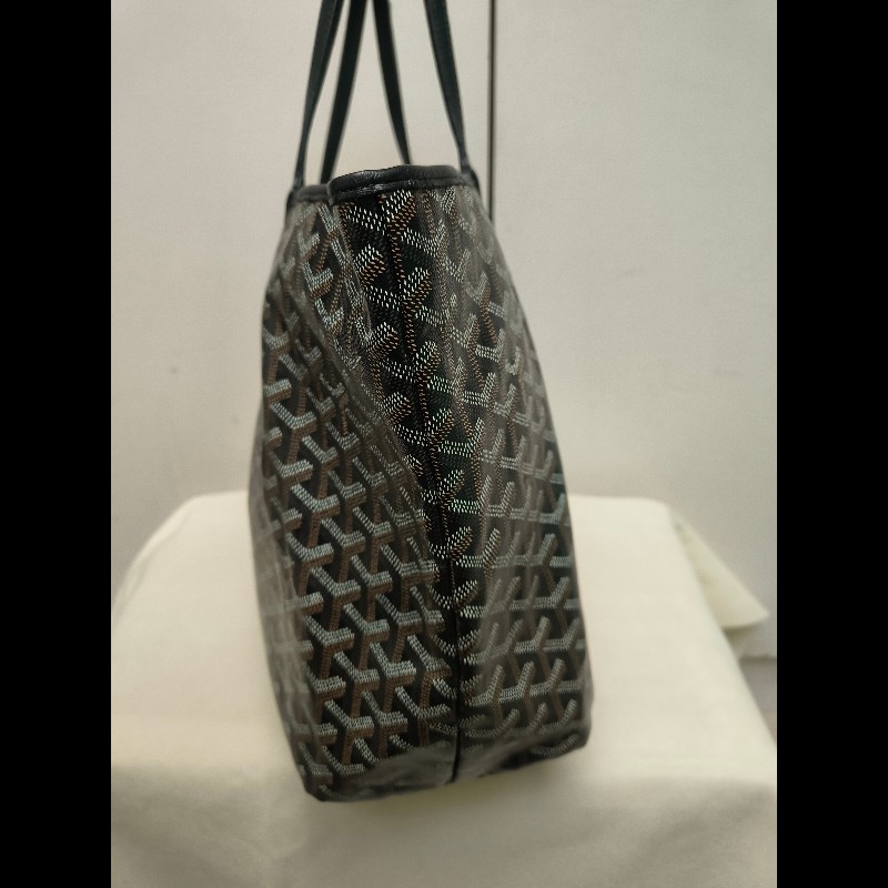 🔥年終狂降🔥【限時降價只到12/31(原63,800)】㊣✨Goyard✨高雅德 狗牙 Saint Louis PM 黑色 花布 托特包 手提包 通勤包 媽媽包/二手精品/保證正品🌳二手樹屋🌳-4