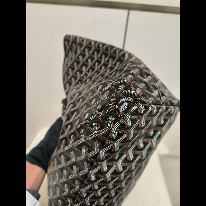 🔥年終狂降🔥【限時降價只到12/31(原63,800)】㊣✨Goyard✨高雅德 狗牙 Saint Louis PM 黑色 花布 托特包 手提包 通勤包 媽媽包/二手精品/保證正品🌳二手樹屋🌳-6