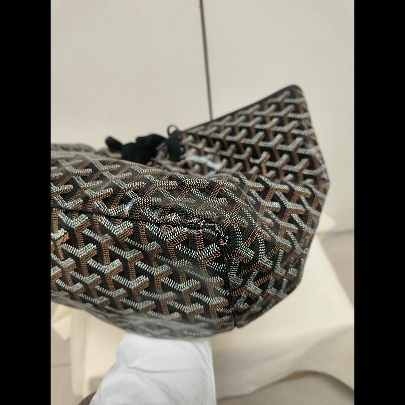 🔥年終狂降🔥【限時降價只到12/31(原63,800)】㊣✨Goyard✨高雅德 狗牙 Saint Louis PM 黑色 花布 托特包 手提包 通勤包 媽媽包/二手精品/保證正品🌳二手樹屋🌳-8