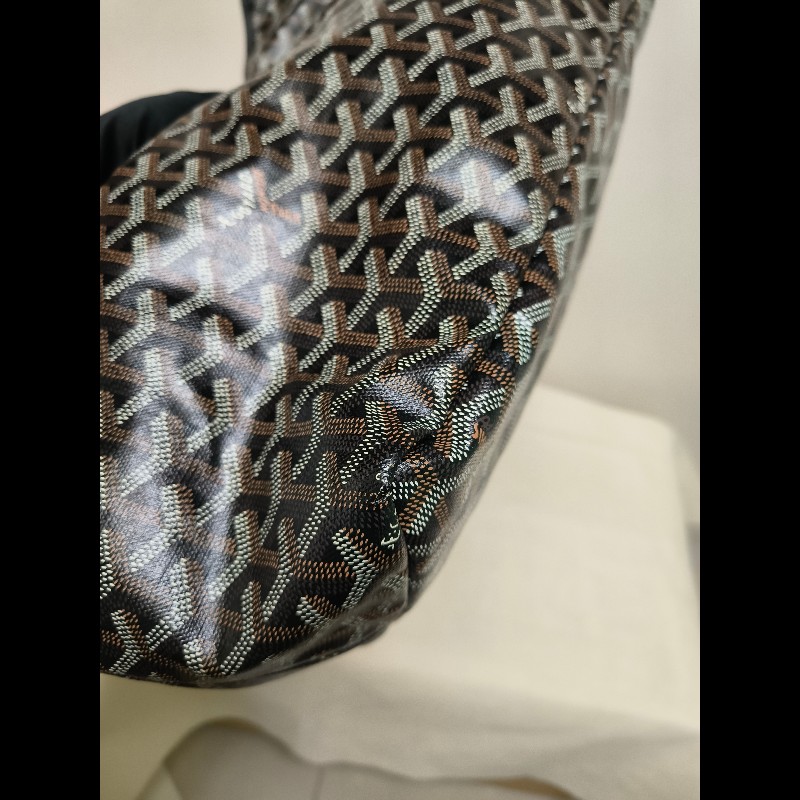 🔥年終狂降🔥【限時降價只到12/31(原63,800)】㊣✨Goyard✨高雅德 狗牙 Saint Louis PM 黑色 花布 托特包 手提包 通勤包 媽媽包/二手精品/保證正品🌳二手樹屋🌳-9