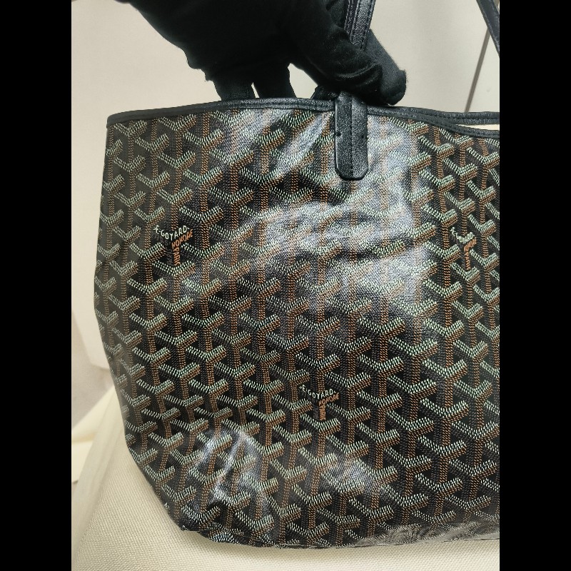 🔥年終狂降🔥【限時降價只到12/31(原63,800)】㊣✨Goyard✨高雅德 狗牙 Saint Louis PM 黑色 花布 托特包 手提包 通勤包 媽媽包/二手精品/保證正品🌳二手樹屋🌳-12