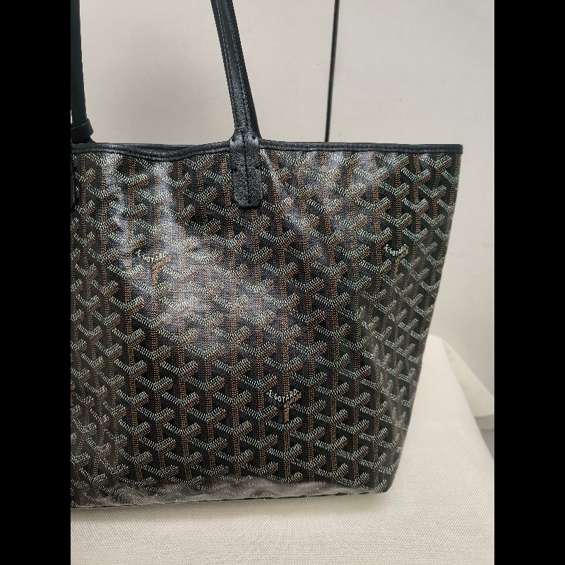 🔥年終狂降🔥【限時降價只到12/31(原63,800)】㊣✨Goyard✨高雅德 狗牙 Saint Louis PM 黑色 花布 托特包 手提包 通勤包 媽媽包/二手精品/保證正品🌳二手樹屋🌳-13