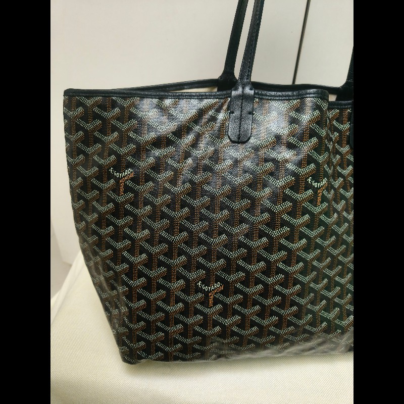 🔥年終狂降🔥【限時降價只到12/31(原63,800)】㊣✨Goyard✨高雅德 狗牙 Saint Louis PM 黑色 花布 托特包 手提包 通勤包 媽媽包/二手精品/保證正品🌳二手樹屋🌳-16