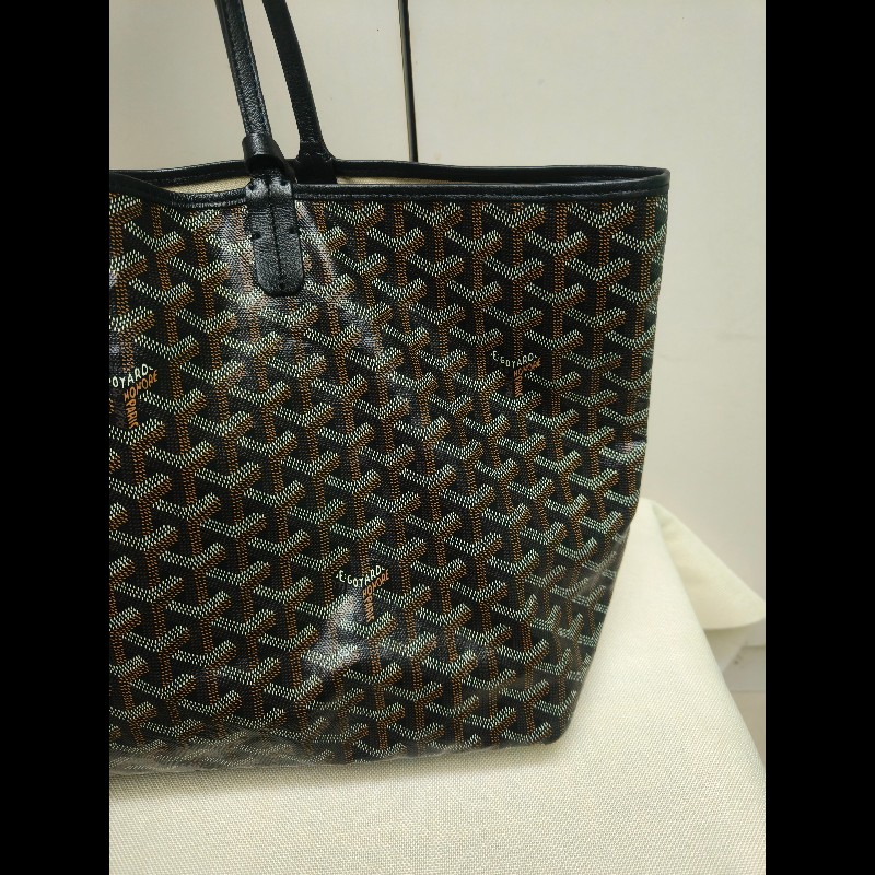 🔥年終狂降🔥【限時降價只到12/31(原63,800)】㊣✨Goyard✨高雅德 狗牙 Saint Louis PM 黑色 花布 托特包 手提包 通勤包 媽媽包/二手精品/保證正品🌳二手樹屋🌳-17