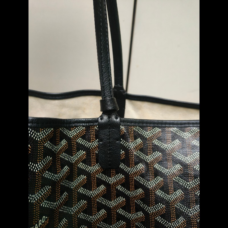 🔥年終狂降🔥【限時降價只到12/31(原63,800)】㊣✨Goyard✨高雅德 狗牙 Saint Louis PM 黑色 花布 托特包 手提包 通勤包 媽媽包/二手精品/保證正品🌳二手樹屋🌳-21