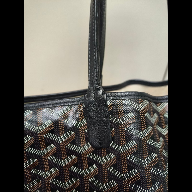 🔥年終狂降🔥【限時降價只到12/31(原63,800)】㊣✨Goyard✨高雅德 狗牙 Saint Louis PM 黑色 花布 托特包 手提包 通勤包 媽媽包/二手精品/保證正品🌳二手樹屋🌳-22