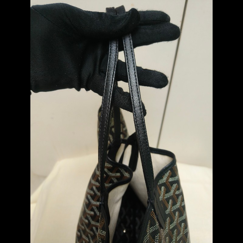 🔥年終狂降🔥【限時降價只到12/31(原63,800)】㊣✨Goyard✨高雅德 狗牙 Saint Louis PM 黑色 花布 托特包 手提包 通勤包 媽媽包/二手精品/保證正品🌳二手樹屋🌳-26