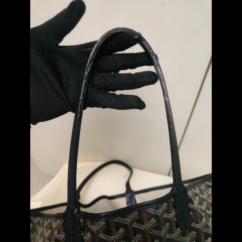 🔥年終狂降🔥【限時降價只到12/31(原63,800)】㊣✨Goyard✨高雅德 狗牙 Saint Louis PM 黑色 花布 托特包 手提包 通勤包 媽媽包/二手精品/保證正品🌳二手樹屋🌳-30