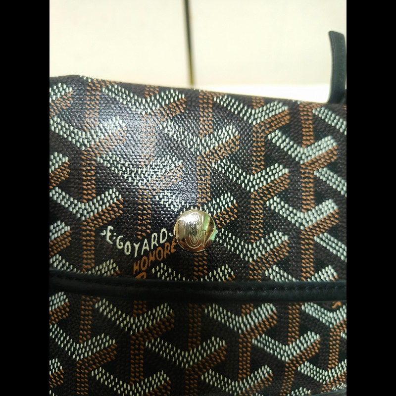 🔥年終狂降🔥【限時降價只到12/31(原63,800)】㊣✨Goyard✨高雅德 狗牙 Saint Louis PM 黑色 花布 托特包 手提包 通勤包 媽媽包/二手精品/保證正品🌳二手樹屋🌳-35