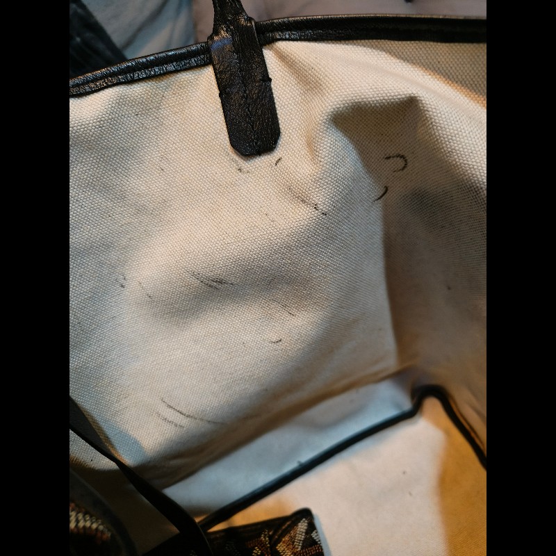 🫅女神購物節狂降（原$48800）‼️只到3/15⏰㊣✨Goyard✨高雅德 狗牙 Saint Louis PM 黑色 花布 中號 托特包 手提包 通勤包 媽媽包/二手精品/保證正品🌳二手樹屋🌳-53