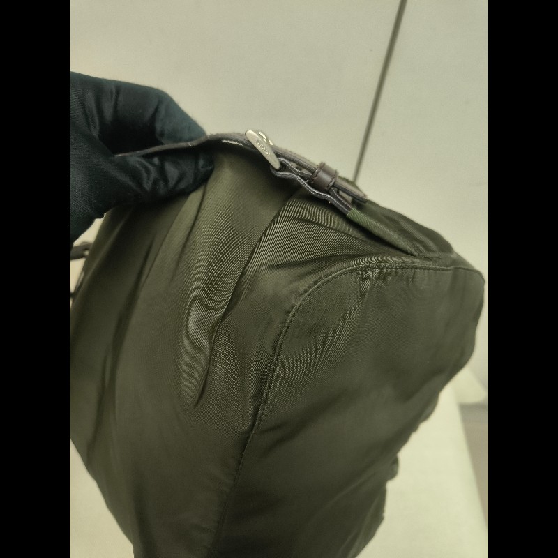 🔥年終狂降🔥【限時降價只到12/31（原16,800）】【8成新】㊣✨PRADA✨普拉達 綠色 帆布 皮革 口袋 中型 後背包 /二手包/二手精品🌳二手樹屋🌳-6