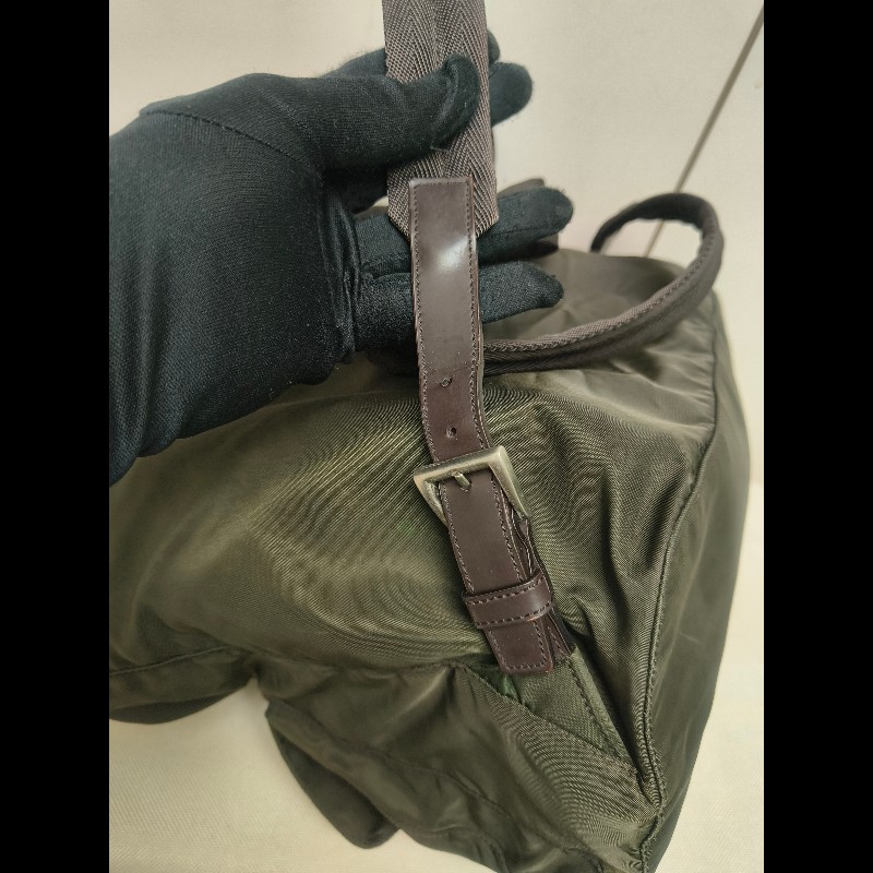 🔥年終狂降🔥【限時降價只到12/31（原16,800）】【8成新】㊣✨PRADA✨普拉達 綠色 帆布 皮革 口袋 中型 後背包 /二手包/二手精品🌳二手樹屋🌳-30