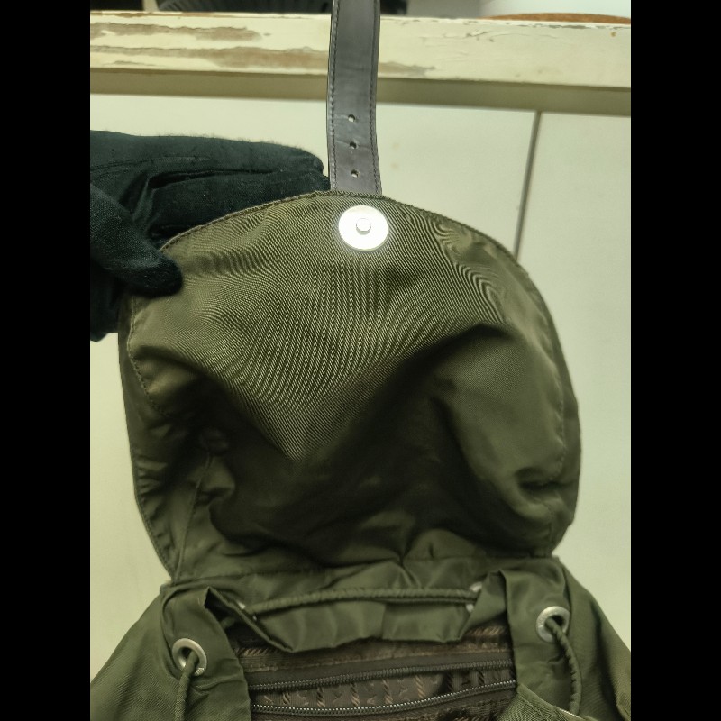 🔥年終狂降🔥【限時降價只到12/31（原16,800）】【8成新】㊣✨PRADA✨普拉達 綠色 帆布 皮革 口袋 中型 後背包 /二手包/二手精品🌳二手樹屋🌳-38