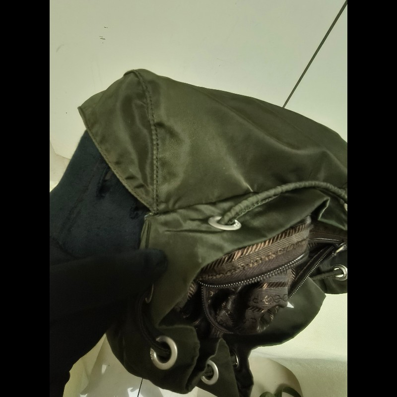 🔥年終狂降🔥【限時降價只到12/31（原16,800）】【8成新】㊣✨PRADA✨普拉達 綠色 帆布 皮革 口袋 中型 後背包 /二手包/二手精品🌳二手樹屋🌳-53