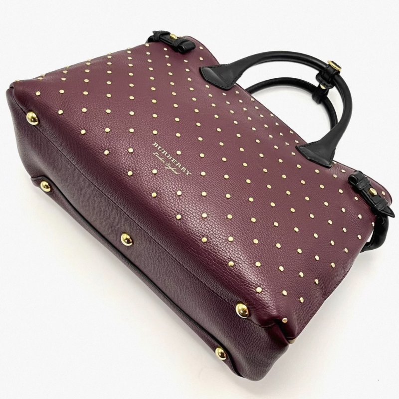 BURBERRY 拼色金扣手提肩背斜背包36*25*16 98新配件塵袋-1