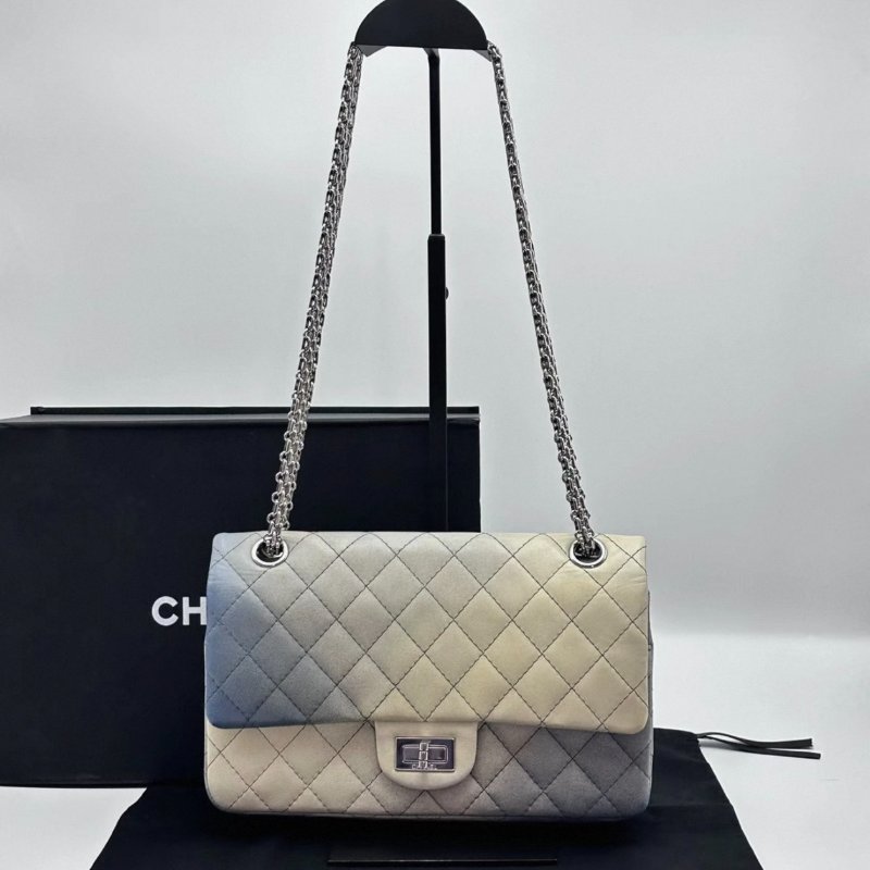 CHANEL 漸變色2.55中號肩背斜背包28*17*8.5 98新配件盒子塵袋-0