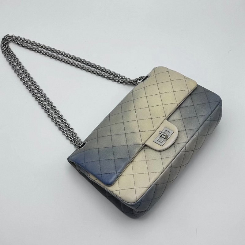 CHANEL 漸變色2.55中號肩背斜背包28*17*8.5 98新配件盒子塵袋-1